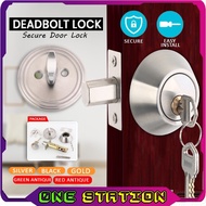 TOMBOL Single Cylinder Deadbolt Lock Door Security Thumb Turn Lockset Home Door Button Face Lock (Earloop)