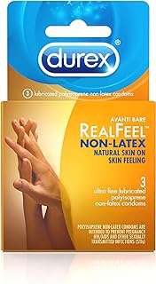 Durex Condoms, Non-Latex Avanti Bare RealFeel Condom, 3 Count