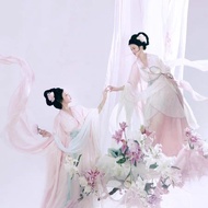 North South Dynasty Jiuge Erxiang Tu Fairy Clothes - Antique Painting Style Sisters' Outfit