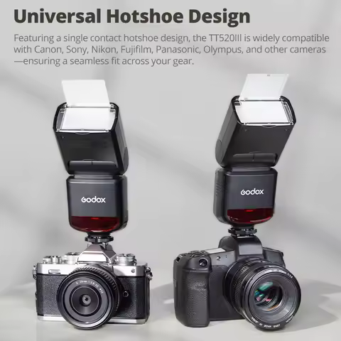 Godox TT520III Wireless Camera Flash Transmitter Universal Hot Shoes Compatible with Canon Nikon Fuj