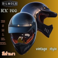 หมวกกันน็อคทรงวิบากคลาสสิก,วินเทจBilmola RX100 มีแว่นกันแดดในตัว รองรับบลูทูธ นวมถอดซักได้ สีเทาด้าน