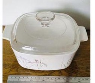 二手 1.5公升康寧鍋 瓦斯爐微波爐適用 鍋子 方形鍋 廚具 陶瓷 簡約風 品牌 名牌 素面 歐美