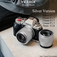 Viltrox 56mm f1.7/35mm f1.7/25mm f1.7/15mm f1.7/9mm f2.8 Air Series APS-C AutoFocus Silver Lens For 