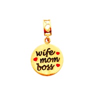 Top Cash Jewellery 916 Gold "Wife, Mom, Boss" Charm