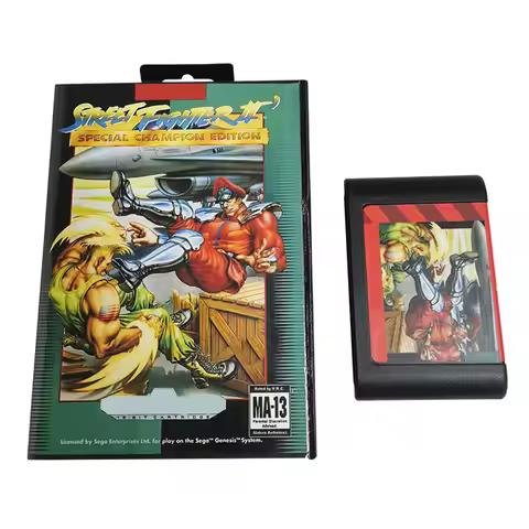 Street fighter 2 16 Bit MD Game Card For Sega Megadrive Genesis Video Game Console Cartridge With Ca