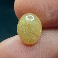 Golden Rutilated Quartznatural Dim: 10 x 8 x 4 mm 2.5 Ct Gold Sandalwood Hair Amethyst Oval Cabochon