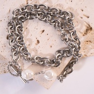 1 Pattern Limited Quantity Code SILV45 .- Silver Beauty Pearl Chain Bracelet B02016