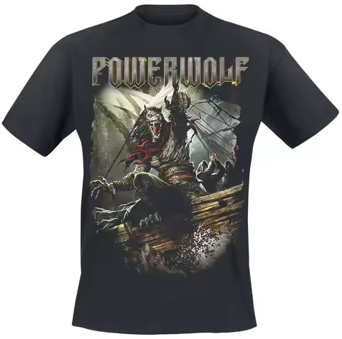 Powerwolf Sainted By The Storm Unisex Cotton T-shirt, Storm Werewolf Print, Heavy Metal Rock Band Ca