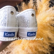 Authentic *Keds collaboration glitter glitter glitter white shoes wedding shoes bridesmaid shoes platform canvas shoes good