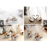 Weeding or Door Gift - Silver Swan PVC Crystal Swan Wedding Gift Box Candy Boxes Case