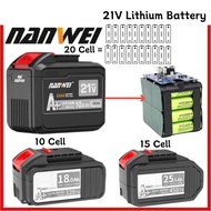 20 Cell NANWEI DAYI Lithium Battery 528tv Cordless Brushless Wrench Mesin Rumput Bateri Replacement