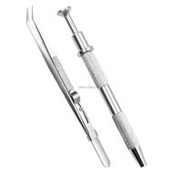 CH* 4 Prong Grabber Clamp Metal Tweezers With Safety Lock Jewelry Workshop Tool