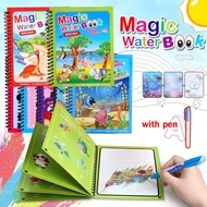 【Option World】COD สมุดระบายสีด้วยน้ำเปล่า สมุดระบายสีเด็ก Magic Water Book นํากลับมาใช้ใหม่ได้ ชุดระ