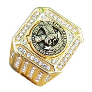 Real 18K Gold Plated Silver Fraternal Eagles Ring Mens Diamond TFOE Ring KUYA And ATE Ring