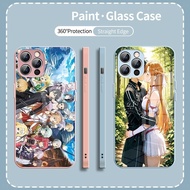 Kirito and Asuna 9 design Tempered Glass Phone Case Cover For iphone XR XS MAX 11 12 13 14 15 16 Pro