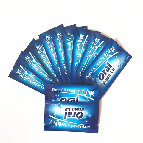 200 pcs /100 / 50pcs Deep Cleaning Teeth Wipes Disposable Tooth Whitening Dental Brush Up Finger Wip