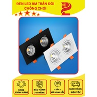 Double spotlight Led ceiling light, capacity 14w/24w, Size 190x90x60