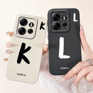 For Tecno Spark Go 2023 BF7n Case Cute Letters Soft Black White Silicone Matte Cover For Tecno Pop 7