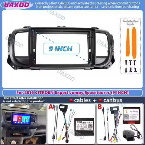 For 2016 CITROEN Expert Jumpy Spacetourer 9inch Car stereo radio Android frame panel fascia cable vi