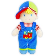 June Garden 14" Soft Dolly Ben - Stuffed Soft Baby Boy Doll for Birth and Up - Blue Outfit