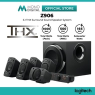 LOGITECH Z906 5.1 SURROUND SOUND SPEAKER SYSTEM WITH THX SURROUND SOUND, VERSATILE SETUP AND REMOTE 