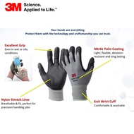 [ 3M ] (4122) Comfort Grip Glove | Nitrile Palm Coated Work Gloves | Excellent Grip Wet/Oily | EN388