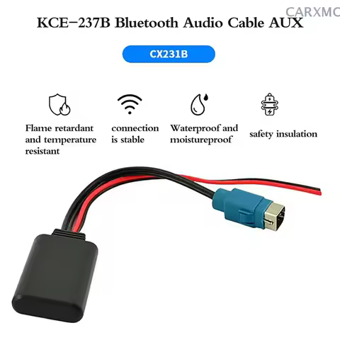 1Pc Car Bluetooth 5.0 Wireless Music Adapter for Alpine Radio AUX Cable Adapter KCE-236B CDE9885 988