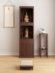 Rooftop Double Layer Wooden Buddha Altar Home Use Ancestor Guanyin Bodhisattva Wealth Deity Cabinet 