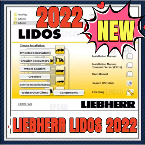 free shipping Liebherr Lidos 2022 Parts & Service Offline+USB HDD+keygen Multi-languages