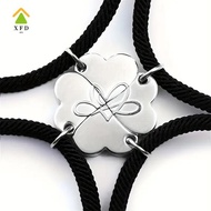 [XFD]  Four-leaf Clover Magnetic Best Friendship Bracelets For 4pcs Women Men Magnet Heart Best Frie