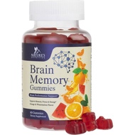 Brain Supplements Gummies for Memory, Focus, Concentration - Brain Gummy Vitamin Nootropics, Phospha