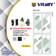 (PRE-ORDER) VITALLY Mini Pro Bi-Fold Aluminium Door / kitchen Door / Toilet Door / Pintu Bilik Air /