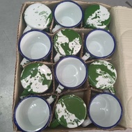 12 Pcs Blurik Mugs Enamel Cups Bluring Vintage Cups 7Cm