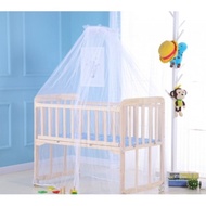 Kelambu putih + besi / mosquito net + clamp ,white( tanpa katil)