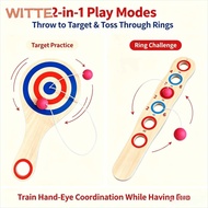 WITTE Tether Ball Paddle, Wood Elastic Cord Elastic Skill Ball, Gifts Target Pattern Tethered Ball H