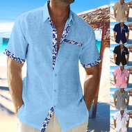 เสื้อฮาวายสำหรับผู้ชายกระดุมวินเทจโบว์ลิ่งเสื้อเชิ้ตแขนสั้นเสื้อเชิ้ตชายหาดฤดูร้อน