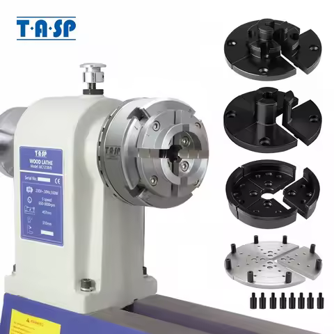 TASP 100mm Wood Lathe Scroll Chuck and Jaw Set Self Centering Spindle Thread M33x3.5mm 1Inch - 8TPI 