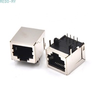 10PCS For RJ45 Network Socket For 8P8C Female for PCB Mount Silver Material