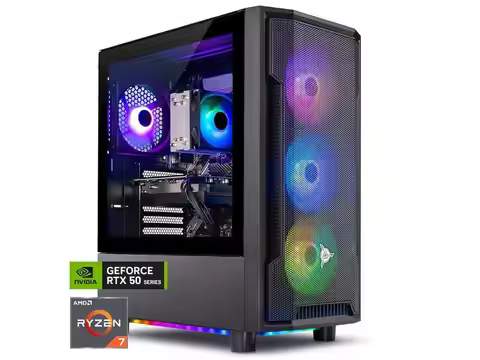Skytech Gaming Shadow Gaming PC, AMD Ryzen 7 5700 3.7GHz, NVIDIA RTX 5060 Ti 8GB VRAM, 1TB NVMe SSD,