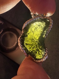 捷克隕石吊墜 925銀邊