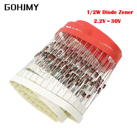 100PCS 0.5W BZX55C 2V2 2V4 3V3 3V6 4V7 5V1 5V6 6V2 6V8 7V5 8V2 9V1 10V 12V 13V 15V 16V 18V 20V 24V 3