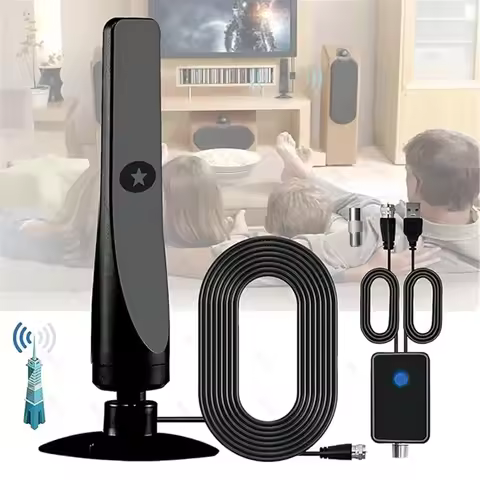 4K UHD Digital TV Antenna Amplifier Signal Booster Indoor 50 Miles High Gain Signal Receiver Satelli