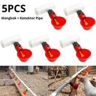 5pcs Duck Nipple Chicken/ + T Connector Pipe - Automatic Poultry Drinking Tool such as Ducks, Chicke