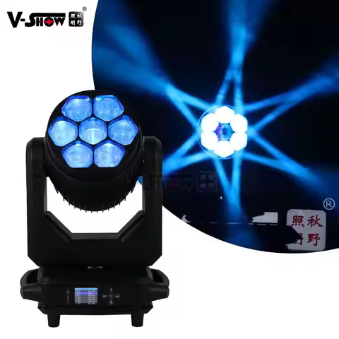 VSHOW Pro Bee Eyes Led Moving Head Light 7pcs 40w RGBW 4in1 Beam Wash Zoom With CTO Stage Dmx Dj Dis
