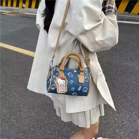 Hello Kitty Shoulder Bag New Fashion Crossbody Bag Exquisite Cowboy Handbag Cute Cartoon Handbag Chr