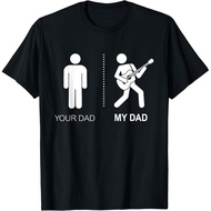 Men's cotton T-shirt Your Dad My Dad Guitarist Artist Bass Guitar Dad Fathers Day T-Shirt 4XL , 5XL 