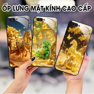 Oppo A3s / A1k glass case with unique horse and horse print, fortune money bag