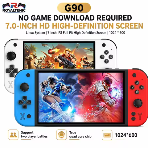 G90 7 Inch Retro Handheld Game Console 64GB 4000mAh HD Arcade Gaming Device Compatible PSP PS1 Suppo