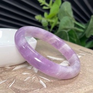 福利款 稀有紫鋰輝手鐲52MM 星光貓眼薰衣草紫水晶手環 柔潤淡雅
