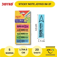 JOYKO Sign Here Note IM-37 Sign Here Sticky Note - Plastic Divider